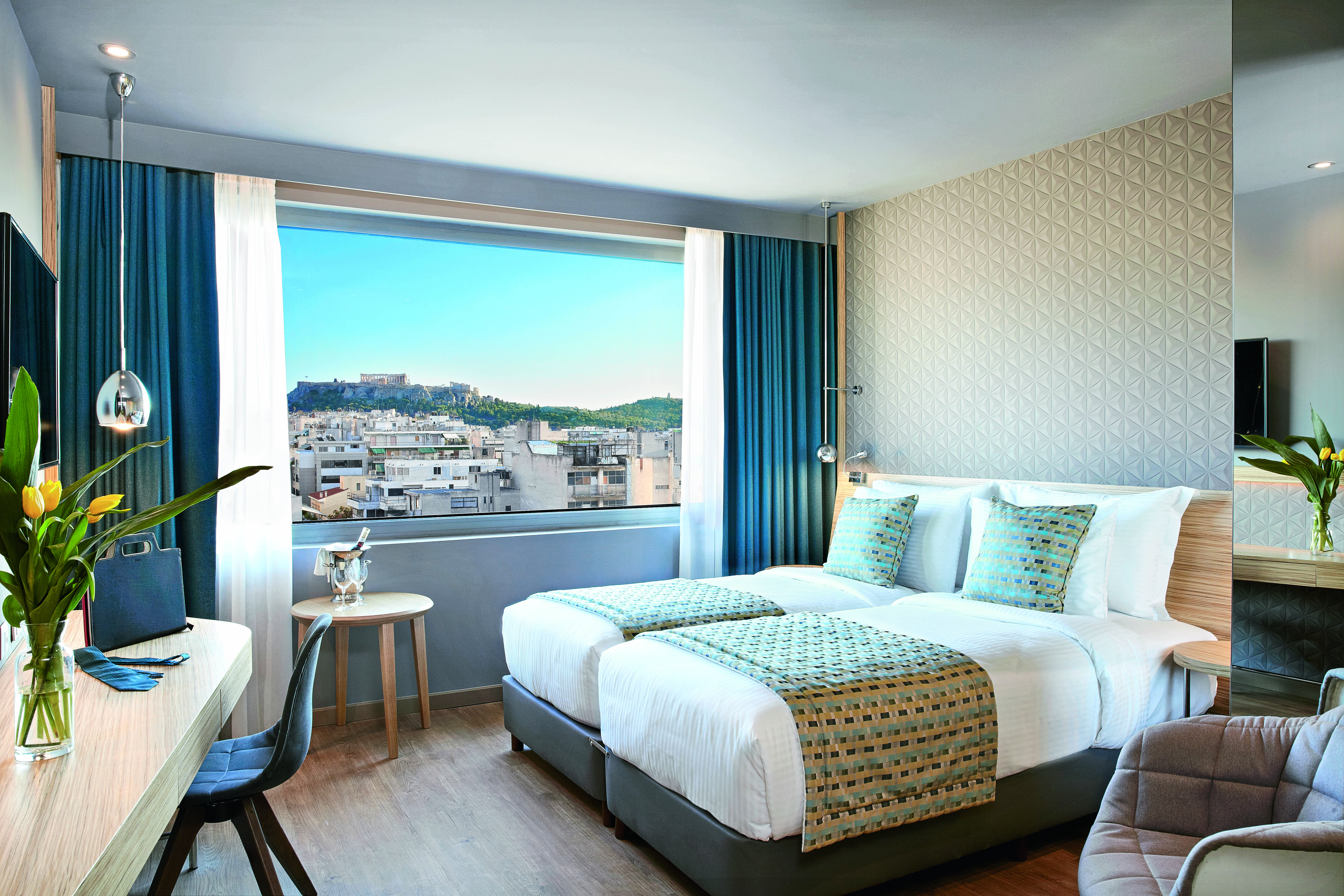 Hotel Wyndham Grand Ateny Zewnętrze zdjęcie Deluxe room with Acropolis view